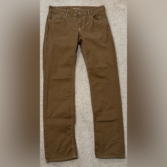 Robert Graham Men’s Slim Jim 33 Tailored Modern Fit Mid Rise Tan Jean Pants - Picture 1 of 13